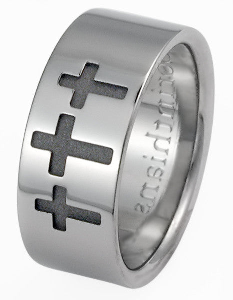 Men's Jesus Band Ring | Stainless Steel, Black, Gray, Christian Cross, Size  9.5 | eBay